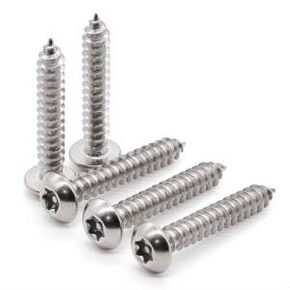 Glvaner M3 x 30mm (100 pcs) Button Head Torx Security Sheet Metal Screws, 304 Stainless Steel 18-8 Tamper Resistant Self Tapping Screws, Anti-Theft Tamper Proof Wood Screws with Bit T10