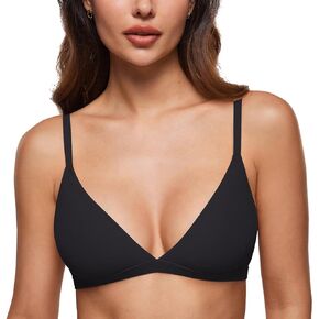 INLYRIC Women's Inbarely Triangle Bralette Plunge Unlined Seamless Bra No Underwire Sexy Comfortable Everyday