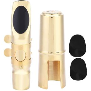 Brass Sax 5C Mouthpiece, Eb Alto Saxophone 5C Mouthpiece with Cap Pads Musical Instruments Accessory