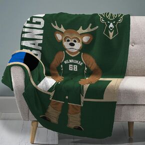 Sleep Squad Milwaukee Bucks Bango 60" x 80" Raschel Plush Blanket –A NBL Mascot Super-Soft Throw