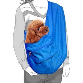 Foldable Twill Dog/Cat Carrier Crossbody Sling Bag Small Size (Ideal for Dog/cat Below 5kgs /11 lbs) (Blue)