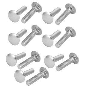 uxcell M10 x 45mm 304 Stainless Steel Round Head Fully Thread Carriage Bolts 14PCS