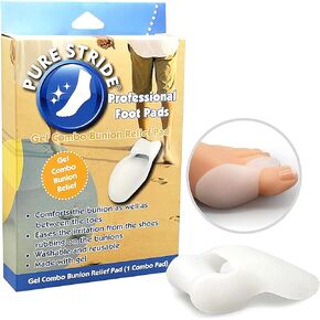 Pure Stride Gel Combo Bunion Relief Pad, Professional Foot Pads - Bunion Toe Protectors, Bunions and Big Toe Guard, Comfort for Your Feet - 1 Pad