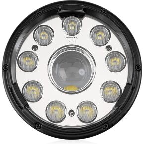 مصباح أمامي LED لإضاءة Moto مقاس 5.75 بوصة من Rogue Rider Industries متوافق مع Harley Davidson - من أجل Dyna Street Bob Super Wide Glide Low Rider Night Rod Train Softail Deuce Sportster Iron 883 - (أسود)
