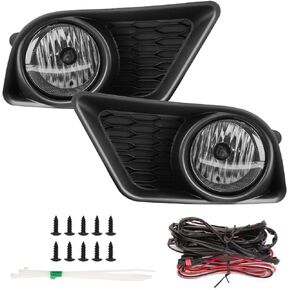 RP Remarkable Power, Fog Light For 2011 2012 2013 2014 Charger with Smoke Lens Black Bezel and Switch& Wiring Harness Kits FL7106