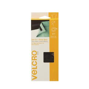 VELCRO Brand Home Décor Combination of Sew On Loop and Adhesive Backed Hook Tapes, 6' x 1", Black