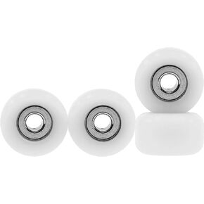 Teak Tuning Eco 85D CNC Poly Fingerboard Wheels - Street Shape, 7.5mm Dia., 5mm Wide - White Colorway