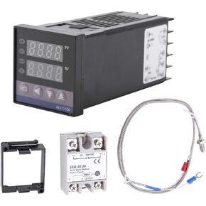 PID Controller Thermostat Temperature Controller 0℃~1300℃ AC110V-240V Alarm REX-C100 Digital LED PID Temperature Controller Kits for Electric Power Chemical Industry