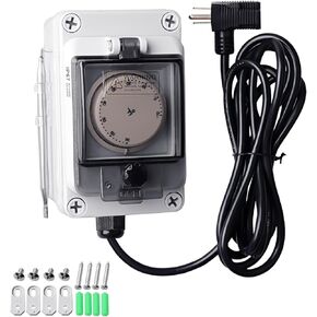 جهاز التحكم في درجة الحرارة Exqutoo IP67 لإزالة الصقيع، صندوق التحكم التلقائي في آلة إزالة الصقيع 16 أمبير 120 فولت، قابس على شكل حقيبة الظهر مع سلك طاقة 10 أقدام، نطاق درجة حرارة قابل للتعديل من -10 درجة فهرنهايت إلى 70 درجة فهرنهايت in Kuwait