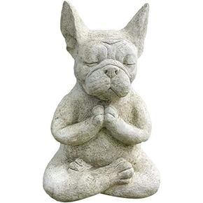 Meditation French Bulldog Yoga Statue - Outdoor Statue, Made from Resin, Odorless & Non-Toxic, Perfect for Home and Public Area Decoration