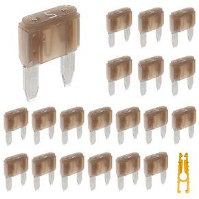 Yoiilnz 20pcs Mini Blade Fuse and 1 Fuse Puller 10A 32V Fast Blow for Replacement Fuses for Car/RV/Truck/Motorcycle/Boat (Mini 10 Amp)