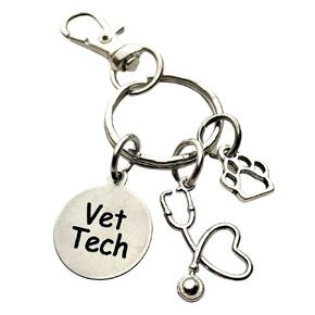 Vet Tech Keychain for Veterinary Technicians Thank You Appreciation Gifts