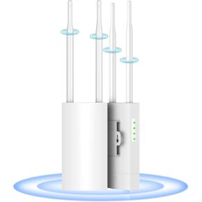 موسع نطاق WiFi خارجي، UeeVii 2.4G/5.8G نقطة وصول جيجابت لاسلكية مع هوائي 2 * 5dbi، مضخم الطاقة، محول PoE 48V، مقاوم للطقس IP66، مثالي للفناء الخلفي، المرآب، الحظيرة، المرآب، حزمة واحدة in Kuwait