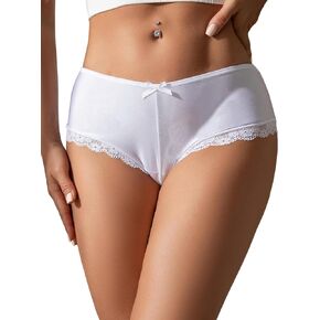 ohmydear Womens Sexy Cheeky Panties Lace Thongs Hipster Back Crisscross Strappy Underwear Plus Size Bikini Briefs XS-4XL