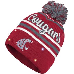 FOCO Women's NCAA College Wordmark Script Team Color Ski Skull Cap Light Up Beanie