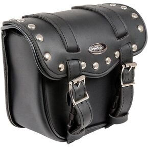 Milwaukee Leather MP8110 Small Black PVC Motorcycle Cruiser Style Turn Clasp/Zipper Sissy Bar Bag - Small