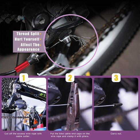 Swpeet 25Pcs Heavy Duty Cable Cutter and Alloy Cable End Crimps Brake Cable Tips with 4mm Derailleur End Caps and 5mm Bicycle Bike Brake Cable Tips Caps Assortment Kit for All Kinds of Bicycles in Saudi Arabia