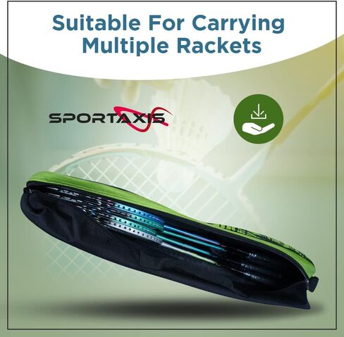حقيبة أدوات مضارب تنس الريشة/التنس من سبورتاكسيس - ما يصل إلى 6 مضارب، حجرة للأحذية والهاتف، أشرطة كتف مزدوجة مبطنة - حقيبة حمل ممتازة لرياضات المضرب in Kuwait