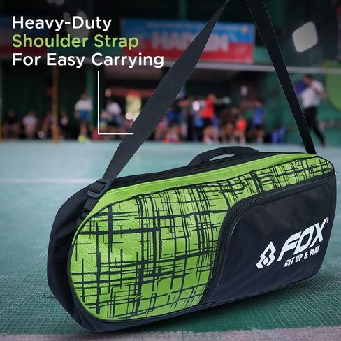 حقيبة أدوات مضارب تنس الريشة/التنس من سبورتاكسيس - ما يصل إلى 6 مضارب، حجرة للأحذية والهاتف، أشرطة كتف مزدوجة مبطنة - حقيبة حمل ممتازة لرياضات المضرب in Kuwait