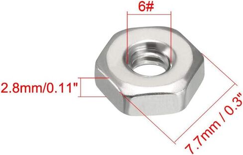 uxcell Hex Nuts, 6#-32 Fine Thread Hexagon Nut, Stainless Steel 304, Pack of 50 in Saudi Arabia