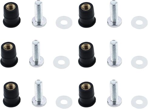 RLECS 6PCS Metric M5 Neoprene Well Nut with Rubber Washer and 18MM Stainless Steel Screw Nut Length 13MM/0.5Inch Suitable for Motorbike Kayak Boat and Mechanical Equipment in Saudi Arabia