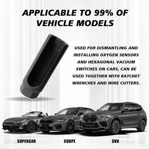 Oxygen Sensor Socket with Side Wire Cutout, 3/8 Inch Drive x 7/8in (22mm) 6-Point, O2 Sensor Removal and Installation Tool fits All Vehicle (Small) in Kuwait