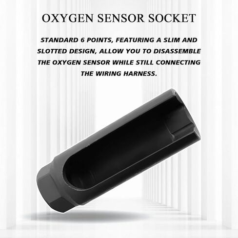 Oxygen Sensor Socket with Side Wire Cutout, 3/8 Inch Drive x 7/8in (22mm) 6-Point, O2 Sensor Removal and Installation Tool fits All Vehicle (Small) in Kuwait