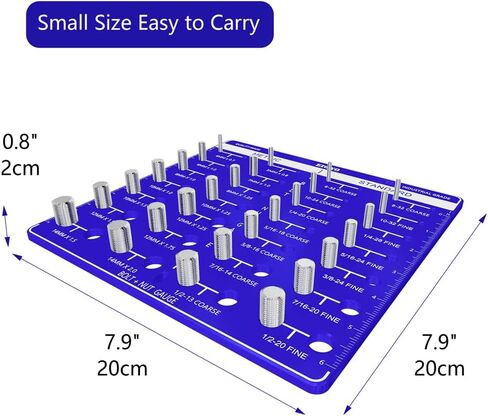 EIGNO Thread Gauge, 28 Metric and Standard Square Thread Gauge with Inch and Centimeter Ruler, Aluminum Plate and 304 Stainless Steel Material Easy to Hang and Carry (28 Thread Gauge Set Black) in Saudi Arabia