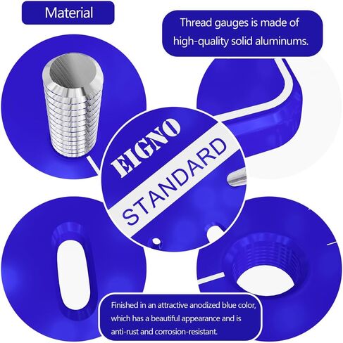 EIGNO Thread Gauge, 28 Metric and Standard Square Thread Gauge with Inch and Centimeter Ruler, Aluminum Plate and 304 Stainless Steel Material Easy to Hang and Carry (28 Thread Gauge Set Black) in Saudi Arabia