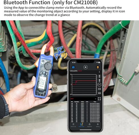 OWON CM2100B Bluetooth Digital Clamp Meter Auto Range 20000 Counts AC/DC Resistance Capacitance Tester Multiple Measurement Functions NCV VFC Diode Overload Protection True RMS Multimeter in Saudi Arabia