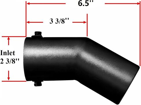 Black Exhaust tip - Fit 1.5 to 2 Inch Exhaust Tail Pipe Diameter- Black Coated Stainless Steel - Car Muffler Tips in Saudi Arabia