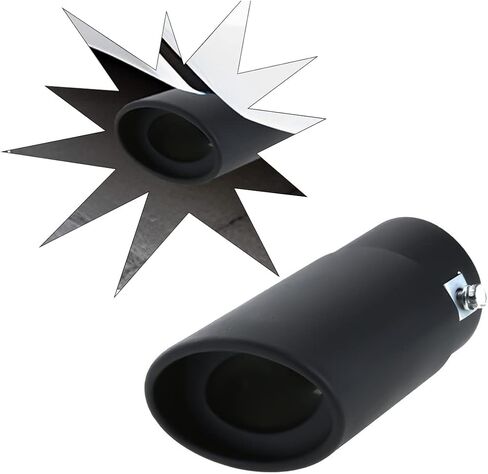 Stainless Steel Car Exhaust Tip, 5.5" Universal Exhaust Pipe, Modification Tail Throat Tail Pipe, Steel Exhaust Tips Chrome Plated Finish Tailpipe, Accessory for All Cars in Saudi Arabia
