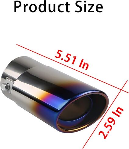 Stainless Steel Car Exhaust Tip, 5.5" Universal Exhaust Pipe, Modification Tail Throat Tail Pipe, Steel Exhaust Tips Chrome Plated Finish Tailpipe, Accessory for All Cars in Saudi Arabia