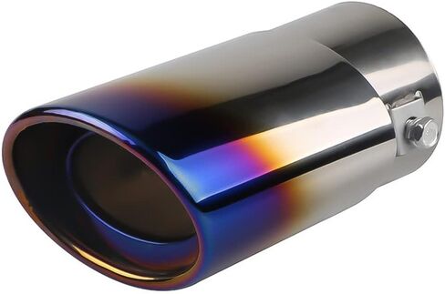Stainless Steel Car Exhaust Tip, 5.5" Universal Exhaust Pipe, Modification Tail Throat Tail Pipe, Steel Exhaust Tips Chrome Plated Finish Tailpipe, Accessory for All Cars in Saudi Arabia