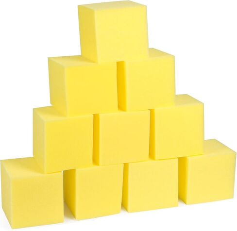 TRENDBOX 24 قطعة 5 بوصة × 5 بوصة × 5 بوصة مكعبات إسفنجية مكعبات حشوة إسفنجية مكعبات إسفنجية للملاهي والجمباز ودورات الجري الحر والباركور - أصفر in Kuwait