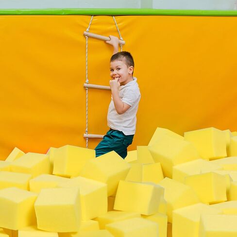 TRENDBOX 24 قطعة 5 بوصة × 5 بوصة × 5 بوصة مكعبات إسفنجية مكعبات حشوة إسفنجية مكعبات إسفنجية للملاهي والجمباز ودورات الجري الحر والباركور - أصفر in Kuwait