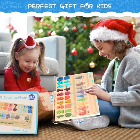 Montessori Toys for 3 Year Old Toddlers: 4 in 1 Learning Resources Toys Magnetic Color and Number Maze Wooden Puzzle Board Shape Sorting Game Activities for Kids Birthday Gifts for Boys Girls Age 3 4 in Kuwait