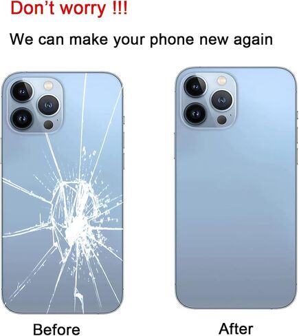 استبدال الزجاج الخلفي الخلفي من شركة Perzework OEM متوافق مع iPhone 13 pro max 6.7 بوصة جميع الحاملات مع أدوات لاصقة مثبتة مسبقًا وأدوات إصلاح احترافية (أزرق) in Kuwait