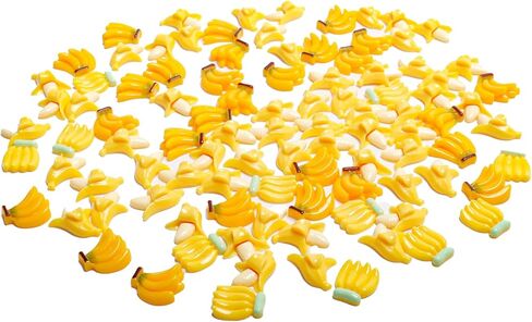 100 قطعة من الموز الاصطناعي المصغر بمقياس 1/12، موزة مقلدة واقعية، موز بلاستيكي، فاكهة صغيرة لتزيين المنزل الصغير والمطبخ والحديقة الخيالية in Kuwait