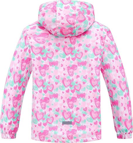 LUCKYLUAN Girls Boys Hooded Windproof Jacket Patterned Fleece Lined Outerwear in Saudi Arabia