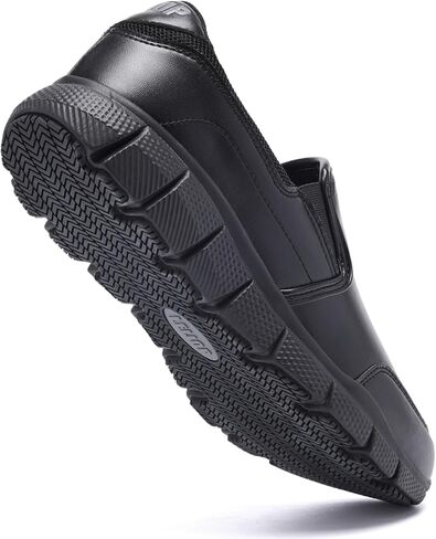XUVUVJU Men's Leather Non Slip Food Service Shoes Comfortable Lightweight Slip Resistant Chef Shoes for Kitchen,Restaurant,Hospital in Saudi Arabia