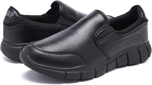 XUVUVJU Men's Leather Non Slip Food Service Shoes Comfortable Lightweight Slip Resistant Chef Shoes for Kitchen,Restaurant,Hospital in Saudi Arabia