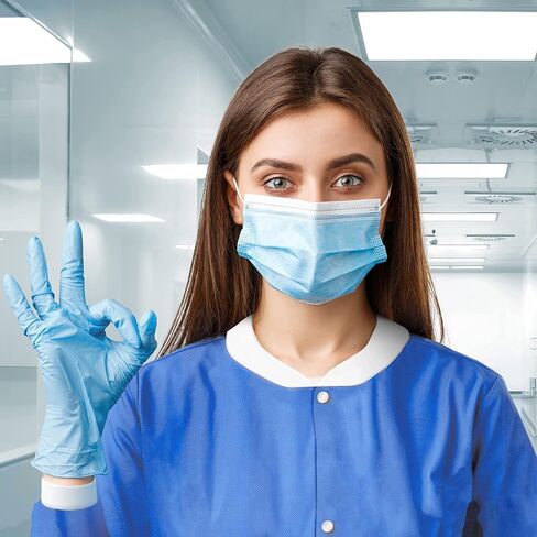 AMZ Medical Supply معاطف مختبر للاستعمال مرة واحدة للبالغين، مقاس كبير، عبوة من 10 معاطف مختبرية للرسائل النصية القصيرة، ملابس طبية للاستعمال مرة واحدة مقاومة للسوائل 40 جرامًا في المتر المربع مع أزرار كبس أمامية، وياقة وأصفاد محبوكة، 3 جيوب in Kuwait