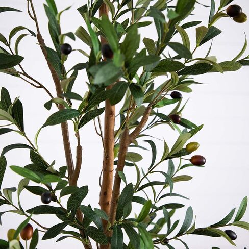 Nearly Natural Olive Tree Artificial Indoor 7FT Tall with Jute Basket Planter Fake Olive Tree for Home & Office Decor, Faux Olive Tree with Natural Wood Trunk, Realistic Olive Tree Branches and Fruit in Saudi Arabia