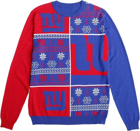 FOCO Men's NFL Team Logo Busy Block Snowfall Holiday Ugly Sweater in Saudi Arabia