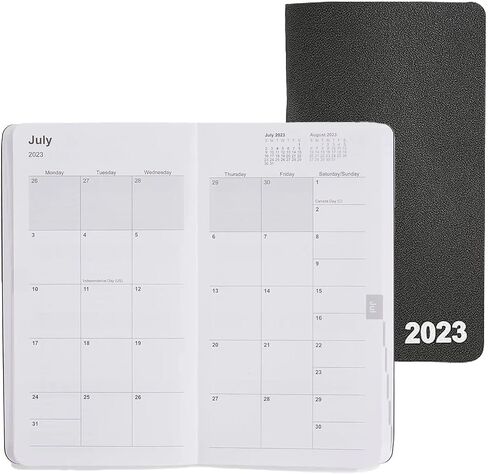 1InTheOffice Monthly Planner 2023 3x6, Weekly & Monthly Planner, January 2023 - December 2023 (Black) in Saudi Arabia