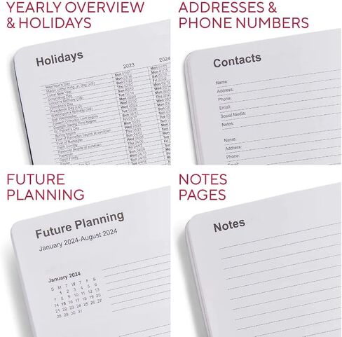 1InTheOffice Monthly Planner 2023 3x6, Weekly & Monthly Planner, January 2023 - December 2023 (Black) in Saudi Arabia
