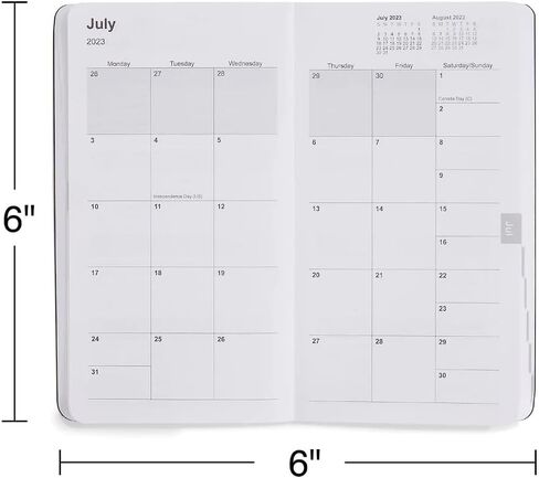 1InTheOffice Monthly Planner 2023 3x6, Weekly & Monthly Planner, January 2023 - December 2023 (Black) in Saudi Arabia
