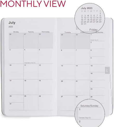 1InTheOffice Monthly Planner 2023 3x6, Weekly & Monthly Planner, January 2023 - December 2023 (Black) in Saudi Arabia
