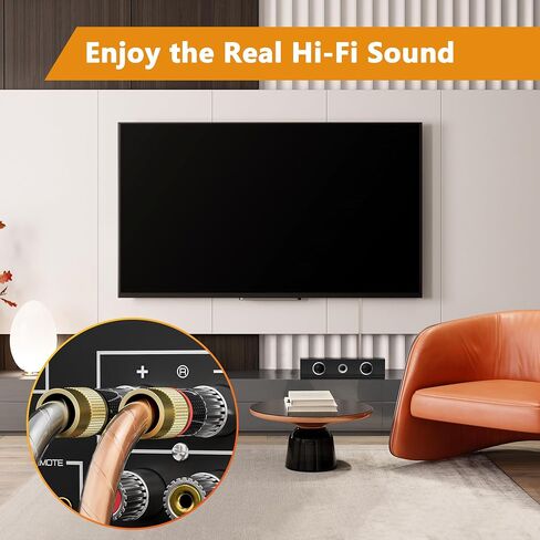 Elecan Pro Series 14/2 Speaker Wire Cable Spool 250 Ft 14 Gauge AWG-Transparent Zipper Soft Touch PVC Jacket&Al-Foli Shielding for HiFi Home Theater,Car Audio Speakers,Stereos-Gold/Silver in Saudi Arabia